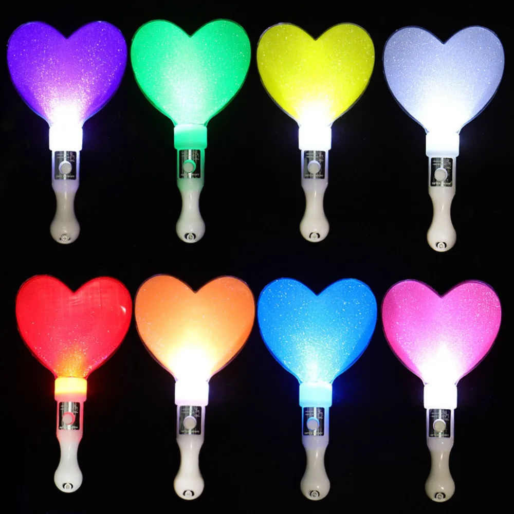 Random Color Heart Star Lightstick Reusable Luminous Bar Kpop Glow Sticks Battery Operated Finger Lightstick LED Glow Stick