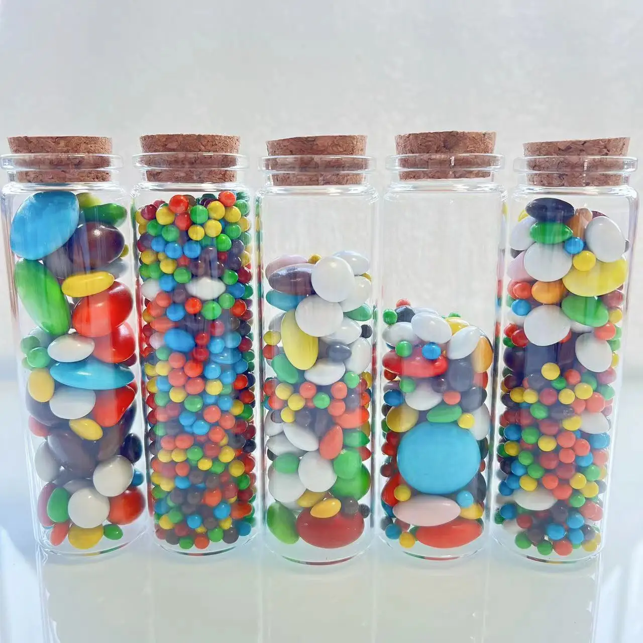 Glass Test Tube 25*37*120mm 100ml Glass Bottles Storage Jar for Spice Bottle Candy Containers Vials Cork Stopper Wedding