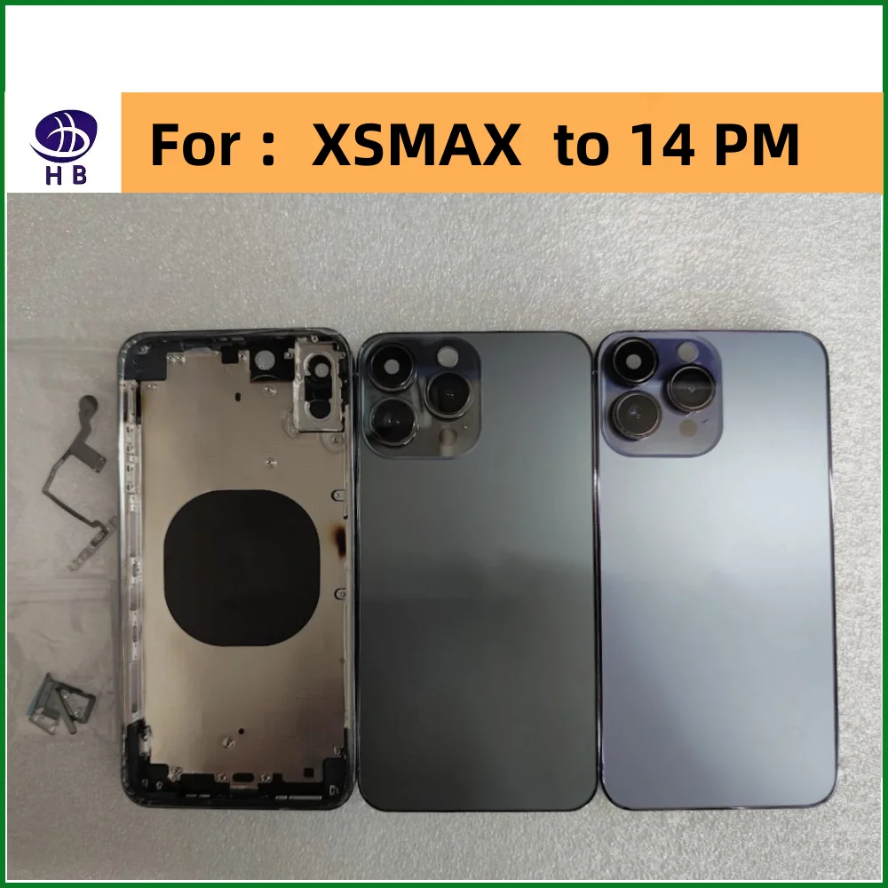 Diy Housing For iPhone Xsmax to 14 Promax Big camera Housing Back Cover Compatible XS MAX Like 14PRO MAX Chassis Battery cover