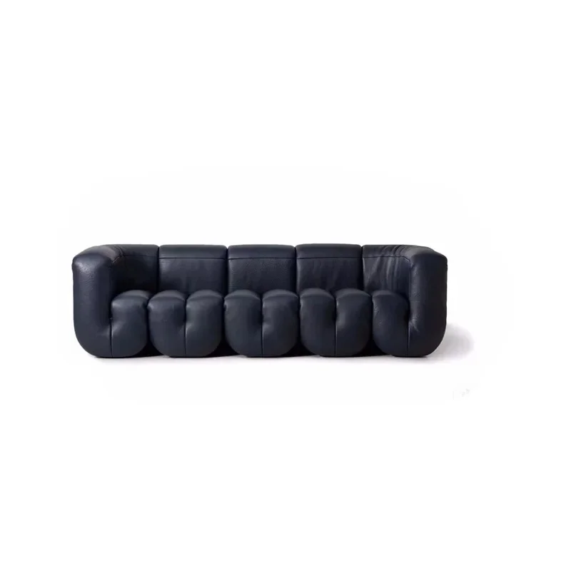 

Ancient black leather sofa
