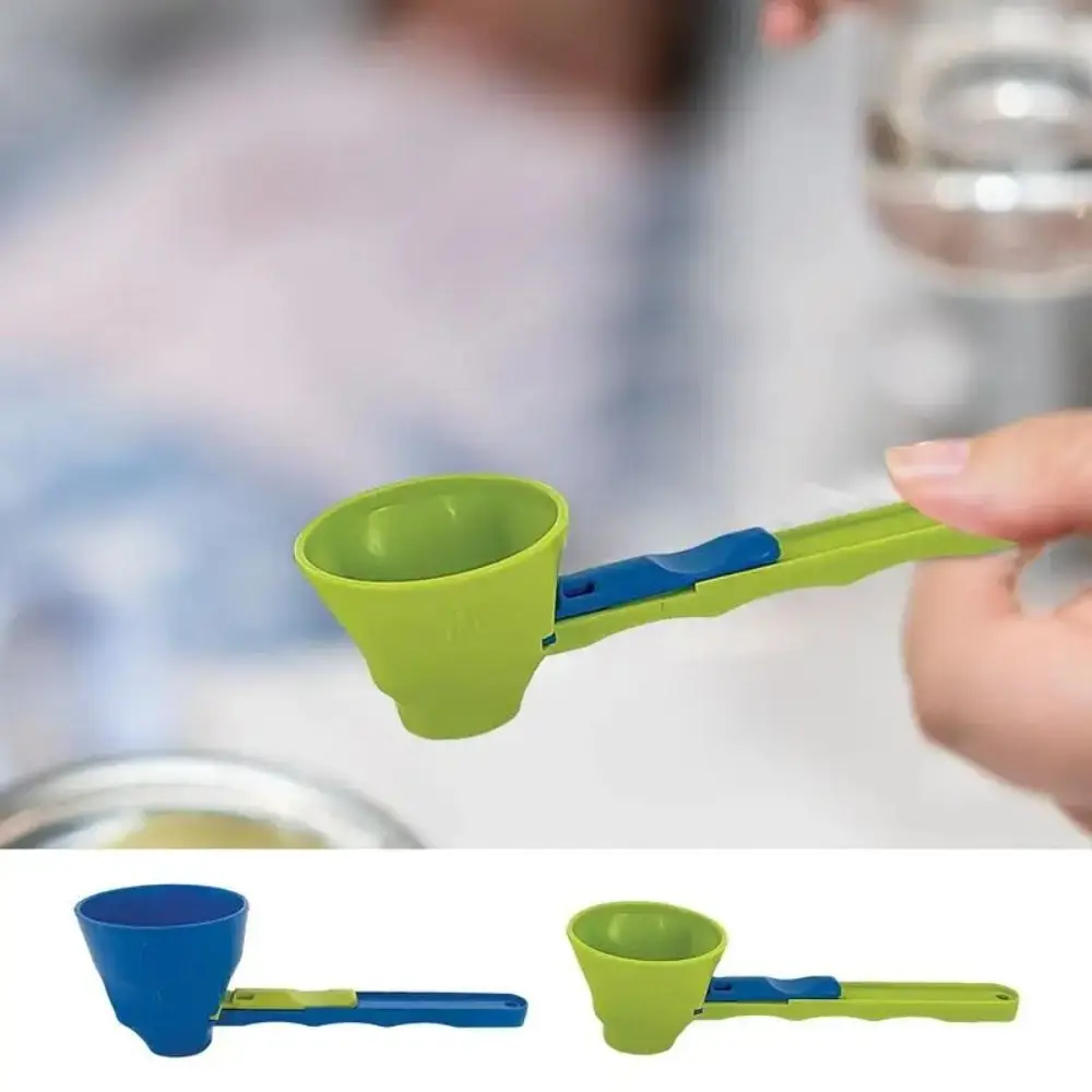 Flling Coffee Scoop Funnel Plastic 2 in 1 Sliding Design Protein Powder Scoop Reusable Measuring Spoon Kitchen Accessories