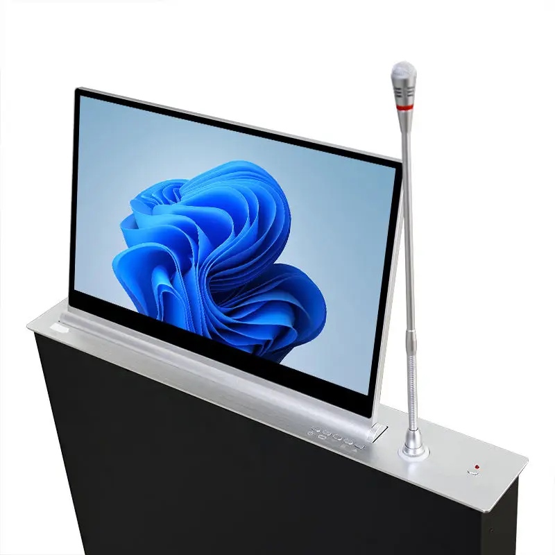 Adjustable Hidden LCD Monitor Lifter 15.6inch Adjustable Touchscreen with Microphone