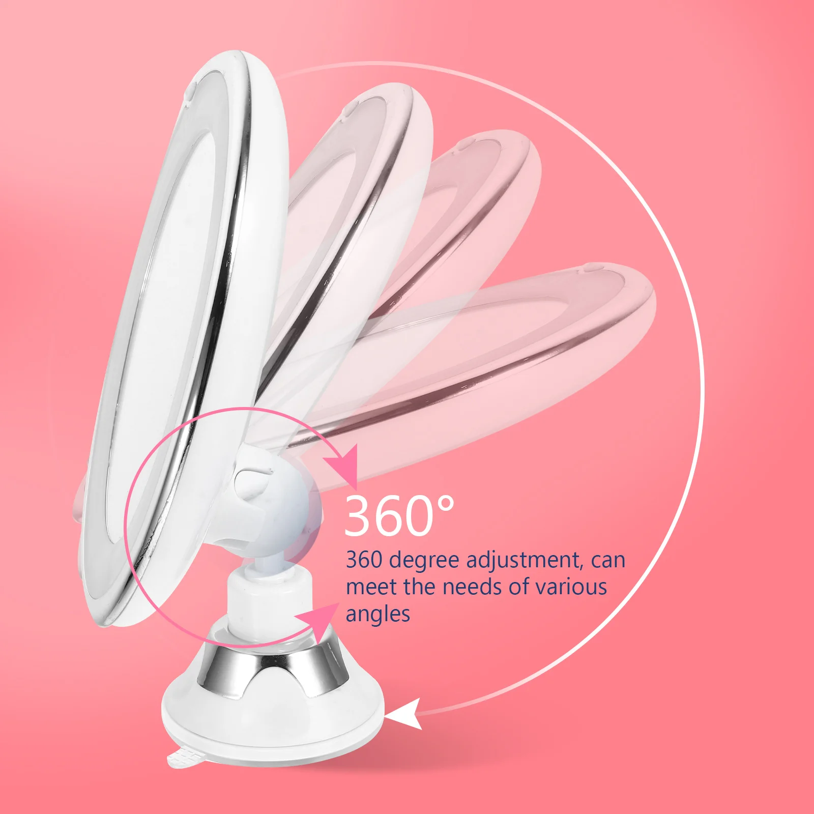 

10X LED Illuminated Makeup Mirror Suction Base for Bathroom Vanity Tabletop False Lashes Eyebrow Beauty Mirror