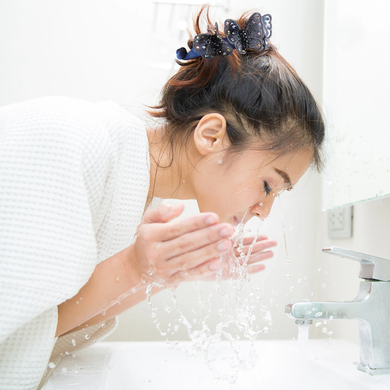 

Заколка для волос со стразами, заколка для волос с кристаллами, тканые большие аксессуары ручной работы, темно-синие креативные шлепанцы для волос, прочная, твердая, для свадебной вечеринки