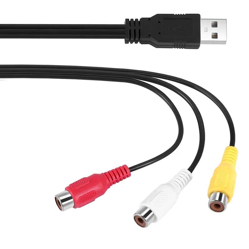 USB To 3RCA Cable USB Female To 3 RCA Rgb Video AV Composite Adapter Converter Cable Cord Connector Lead For TV PC DVR