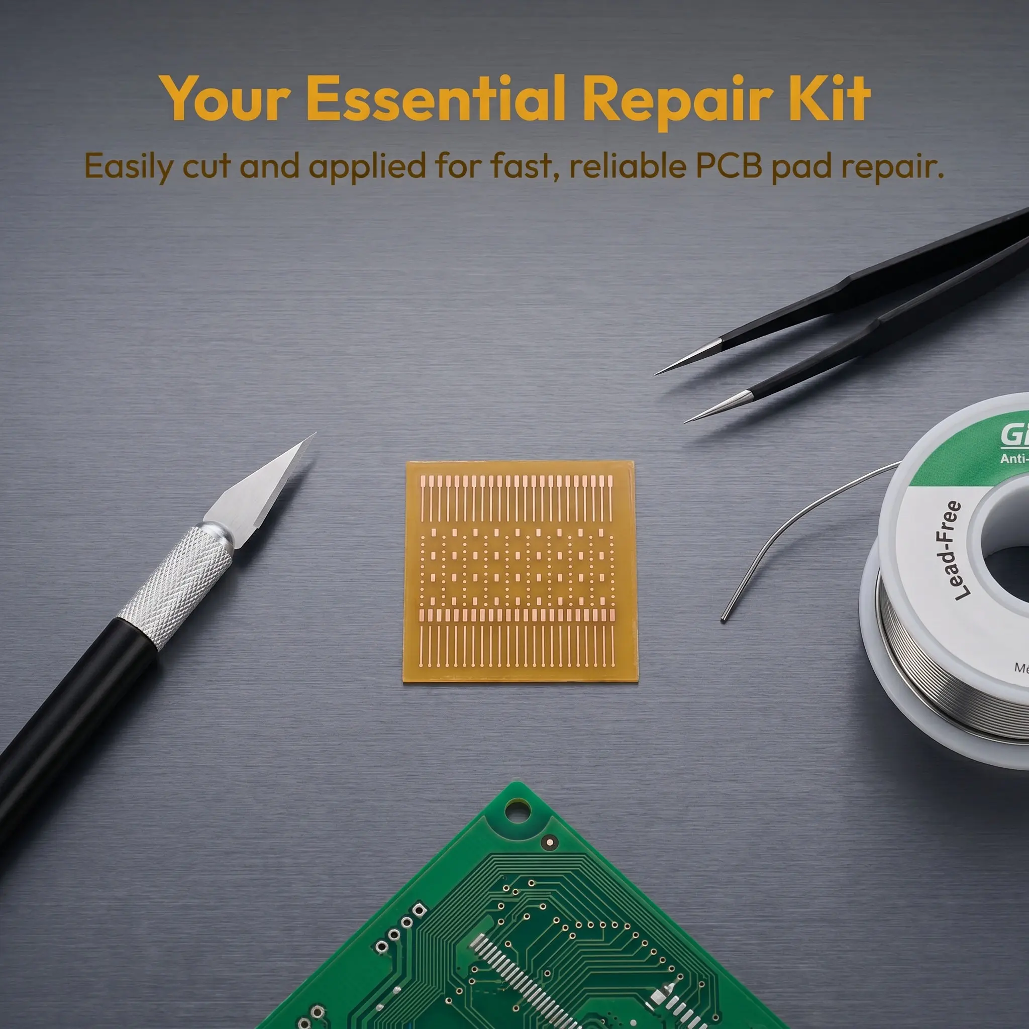 2Pcs Pcb Pad Repair Kit Copper Solder Patch No-Trace Solder Piece for Mobile Phone Computer Circuit Board Welding Repair