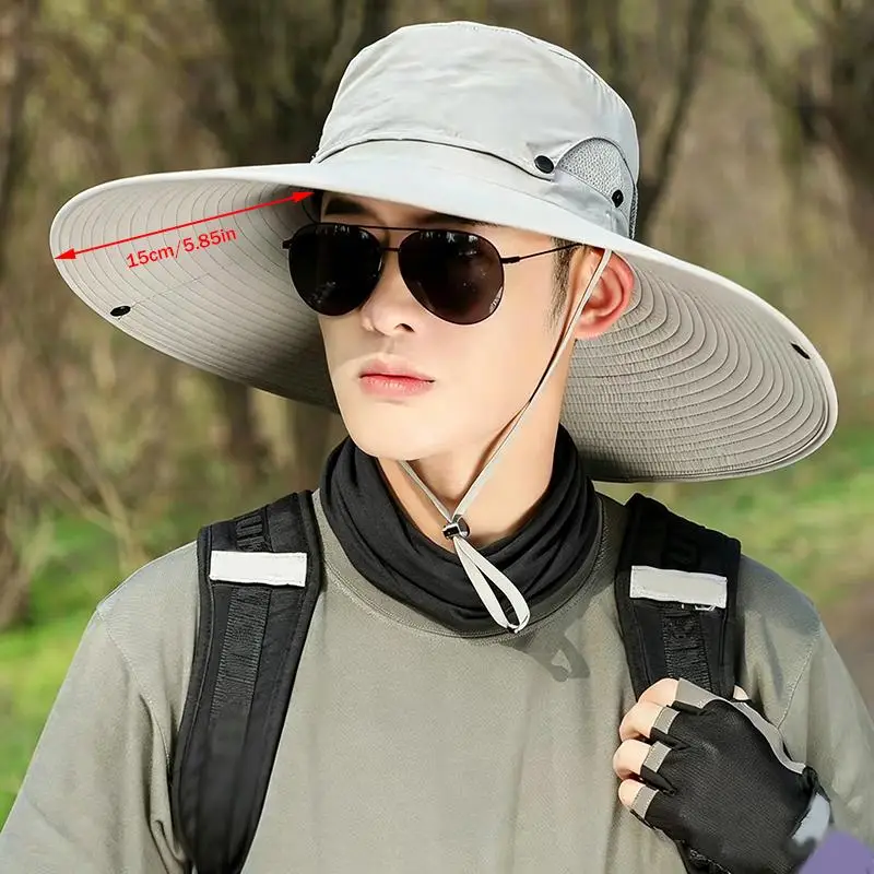 Large Brim Foldable Sun Cap Detachable Mesh UV Shield Breathable Men Women Fishing Hiking Beach Hat