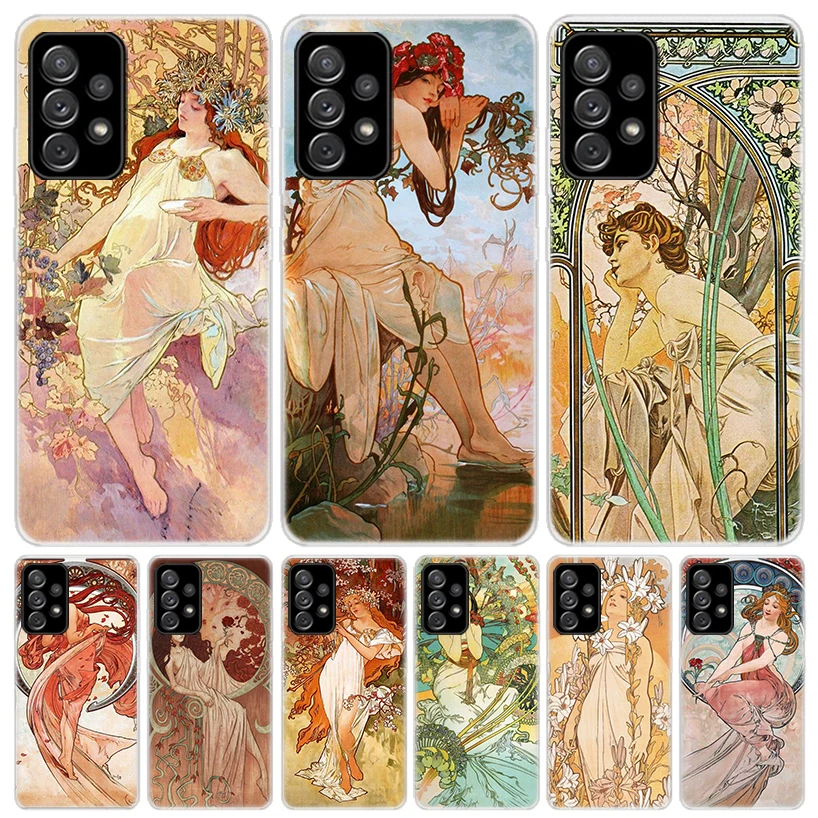 Alfons Mucha Primavera For Samsung Galaxy A15 A14 A13 A12 A55 A54 A53 A52 Phone Case A32 A35 A34 A33 A25 A24 A23 A22 A04S A03S A