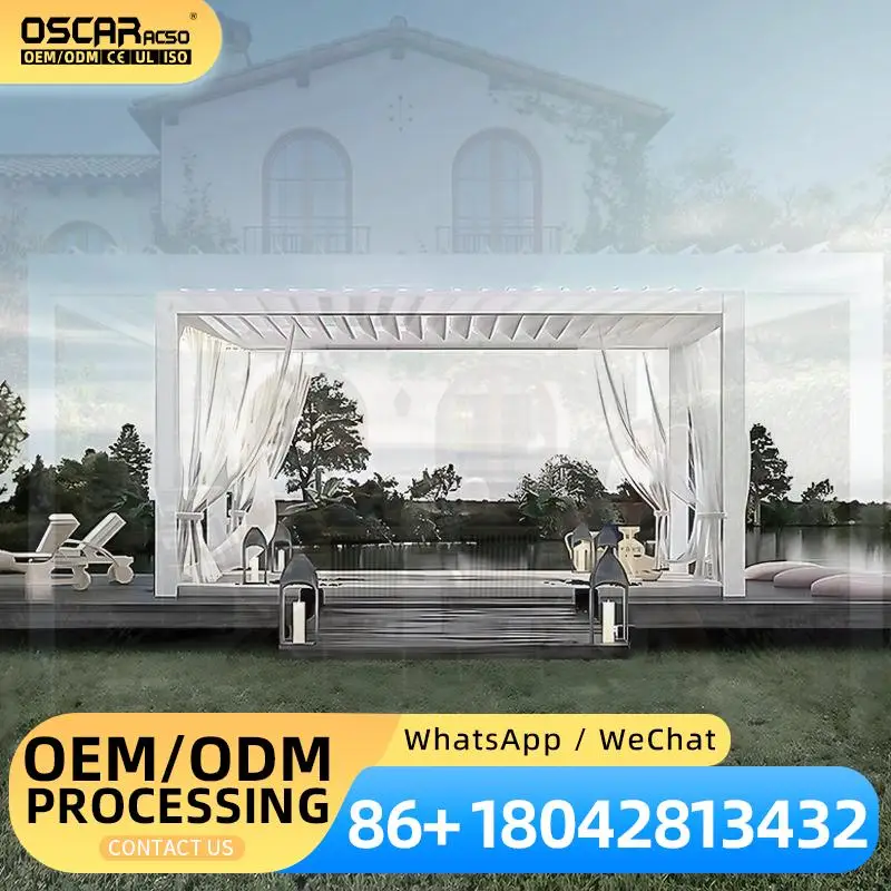 Outdoor Wall Mounted Gazebo Sunshade Canopy Smart Ventilated Arbor Cabana Garden Backyard Poolside Europe America 6x3m Bioclimat