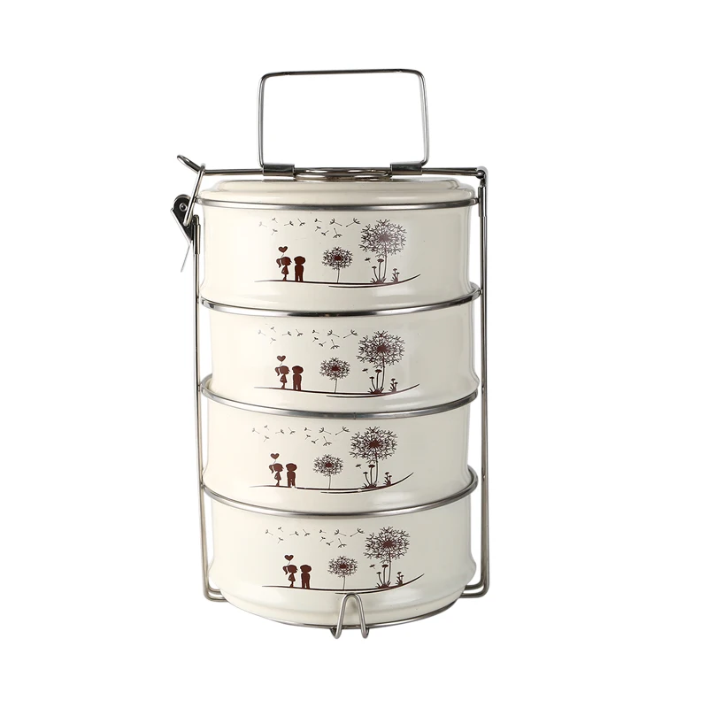 

Large Capaci ENMAR Brand Enamel Multi-Serving Rice Box with Lid for Office Workers Meals Freer Sle China Production