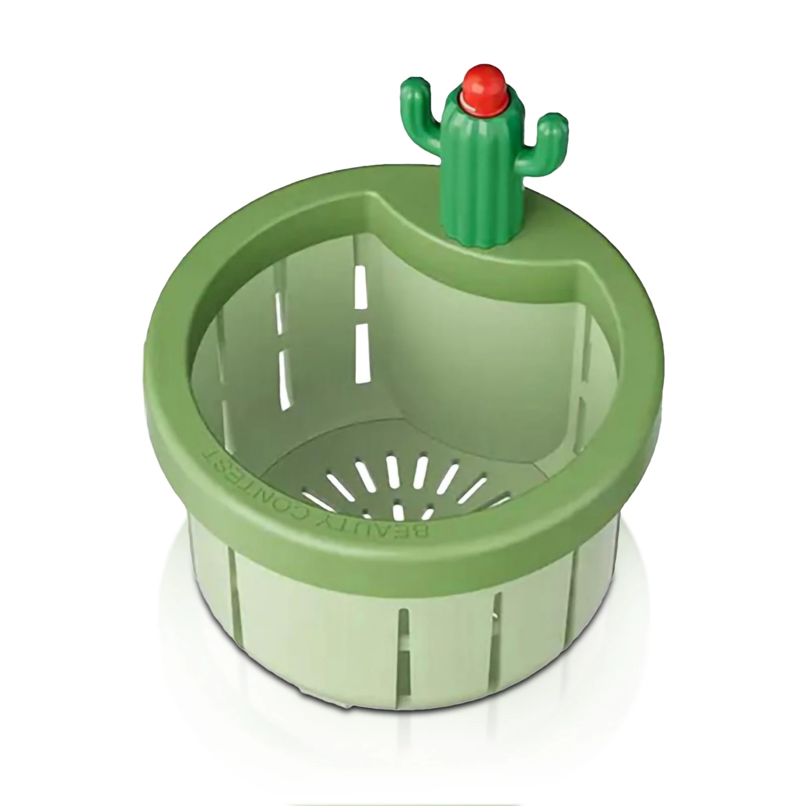 Sink Strainer Automatic Drain Basket  Kitchen Sink Strainer Garbage Filter Shelf Strainer Cartoon Cactus DesignMultifunctional