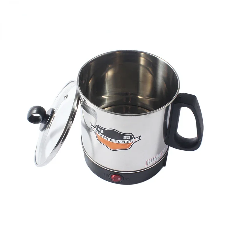 Stainlesss Steel Electric Kettle Water Heating Boiler Tea Pot Portable Travel Mini Hotpot Heater Food Cooking Noodle Cooker