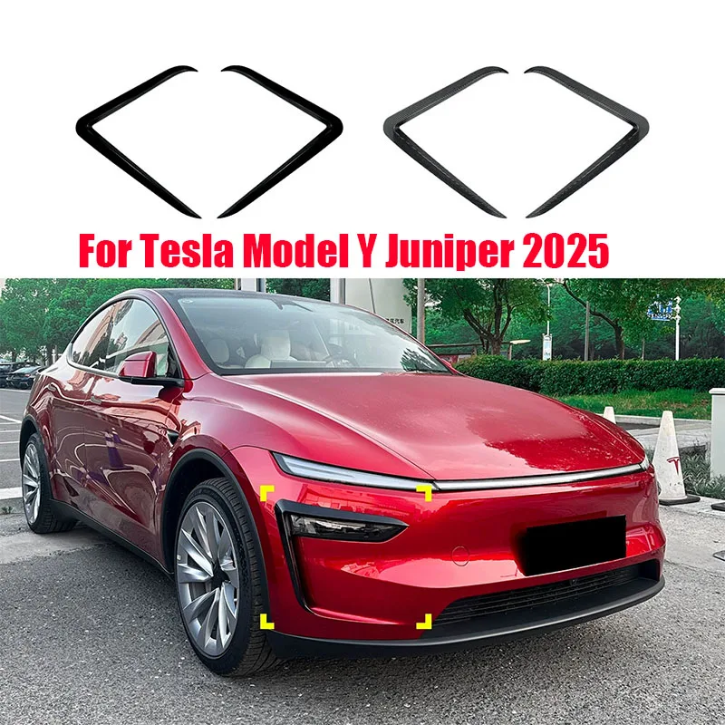 

Для Tesla Model Y Juniper 2025, передний бампер автомобиля, декоративное ветровое лезвие, рамка передней противотуманной фары, детали внешней модификации