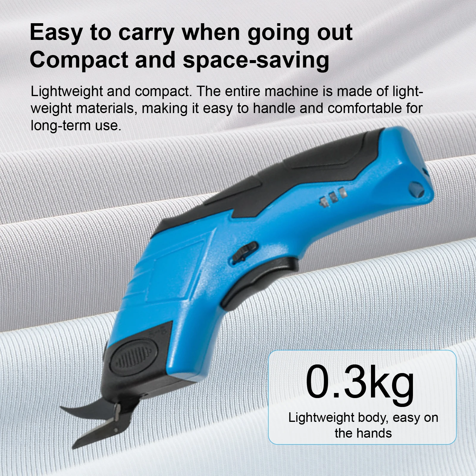 Handheld Electric Scissors Cordless Fabric Cutter 3000RPM Rechargeable Shears for Leather Textile Trimming Cutting Tool