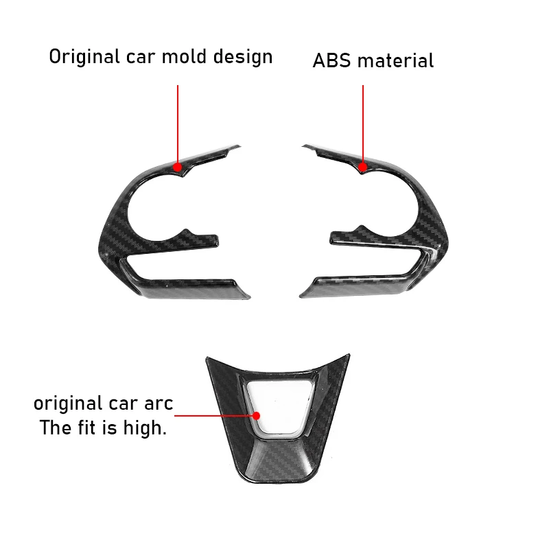 Car Steering Wheel Carbon Fiber Pattern Cover Button Panel Trim For Toyota Avalon Corolla Rav4 2019 2020 2021 Accessories