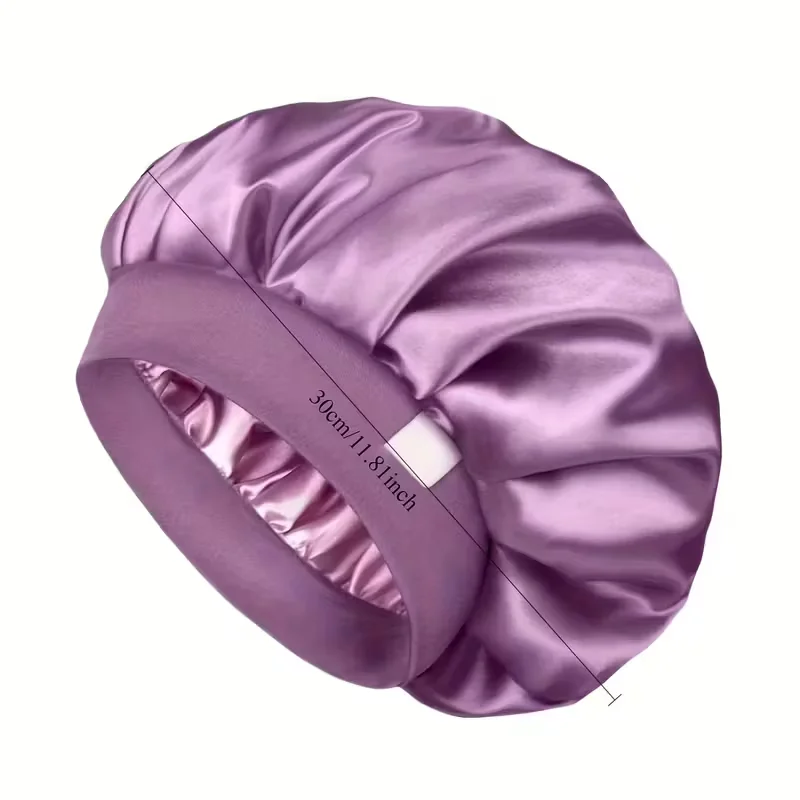 Silk Satin Bonnets for Women & Men - Elastic Wide Band Hair Wrap Cap for Curly Hair - Shower Cap for Sleeping ,Wig Tool