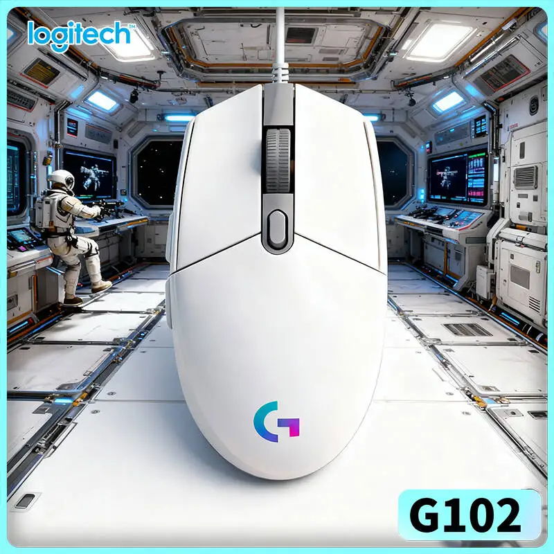Logitech G102 Wired Mouse, 16.8M RGB Colors, HERO Sensor Technology, 20M Clicks, 6 Keys for Gaming & Office Work
