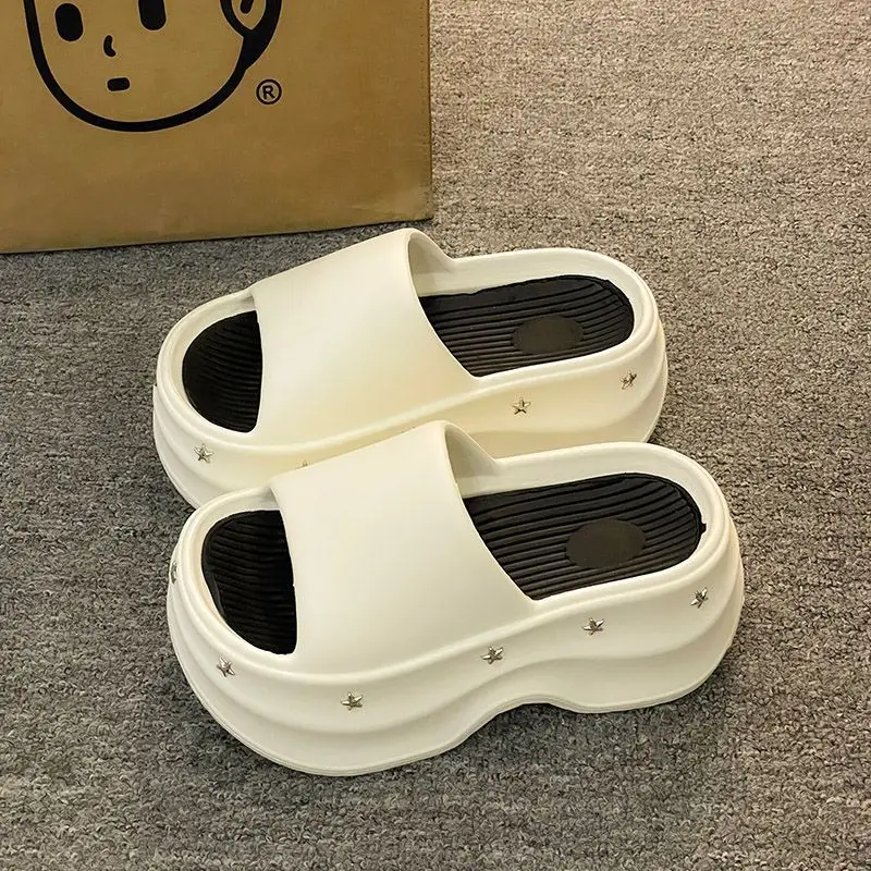 

2025 New Thick Sole Slippers Women Summer Slip On Soft Comfortable Anti Slip Fashion Sandals