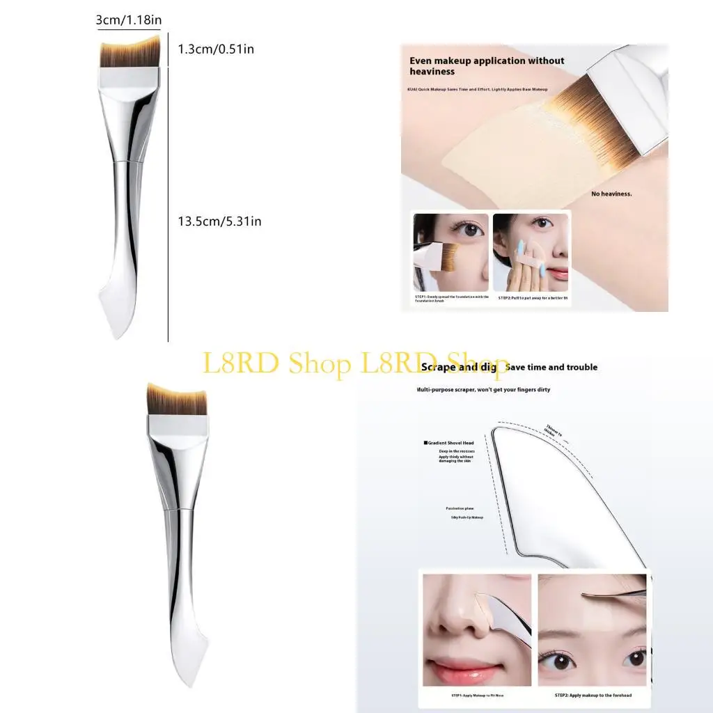 

L8RD Точная компактная плоская кисточка для макияжа для стильного покрытия. Синтетические волокна, приятные для кожи, для и