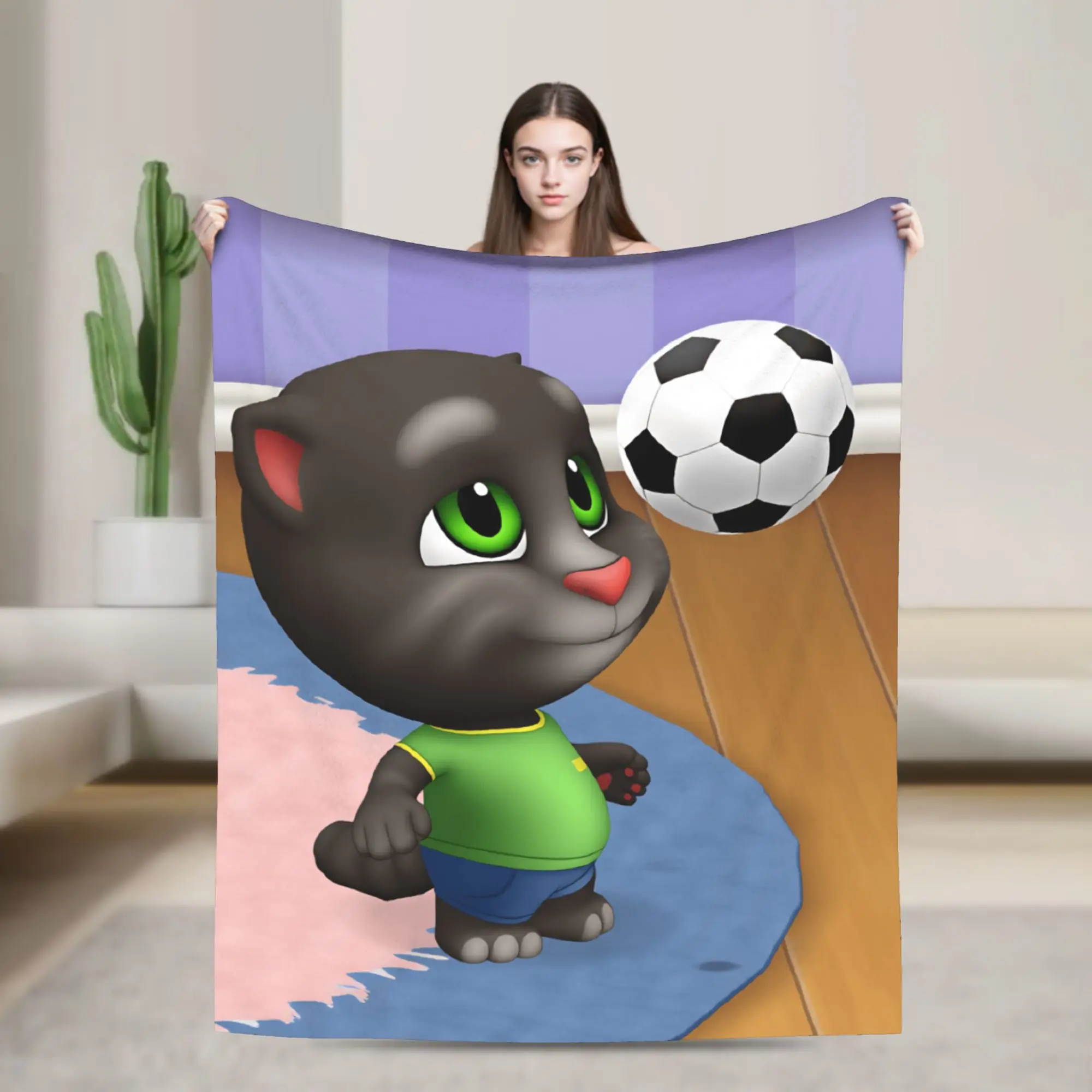 Decorative T-Talking T-Tom And F-Friends Warm Comfy Blanket For Outdoor Casual Throw Blanket Spring Travel Car Flannel Bedspread
