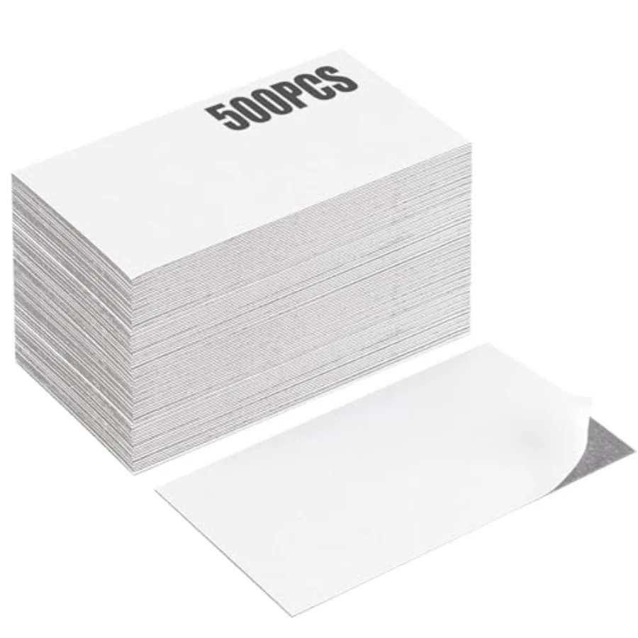 

Business Card Magnets with Adhesive Backings 3.5X2" Pack of 500PCS.Self Adhesive Anisotropic Magnetic Tape, Peel and Stick Magn