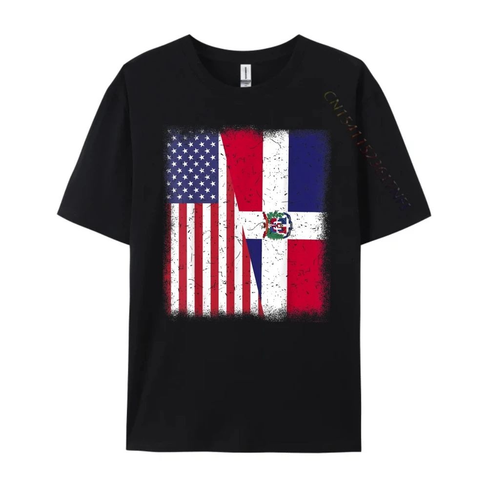 Dominican Republic American Flag Men Hispanic Heritage Fashion T Shirt Men Clothes Man Tops Tees Classic