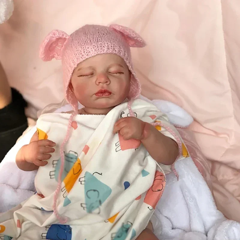 Loulou Reborn Doll Kit 19inch Lifelike Unfinished Soft Touch Multiple Layers Painting Doll Parts Visible Veins Hand Painted Hair