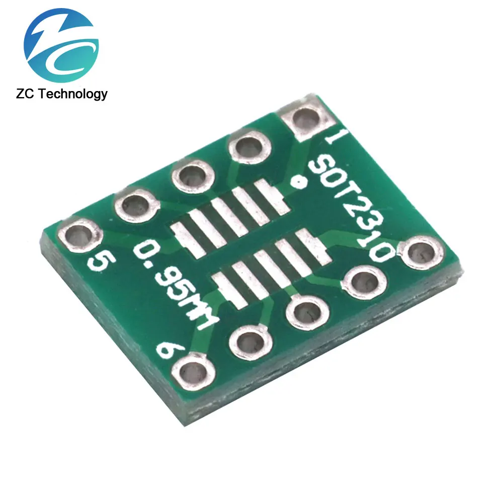 100 sztuk/SOT23 MSOP10 SOT-23 płyta adaptera SMD do DIP10 Pinboard UNAX 0.5mm/0.95mm do 2.54mm PCB