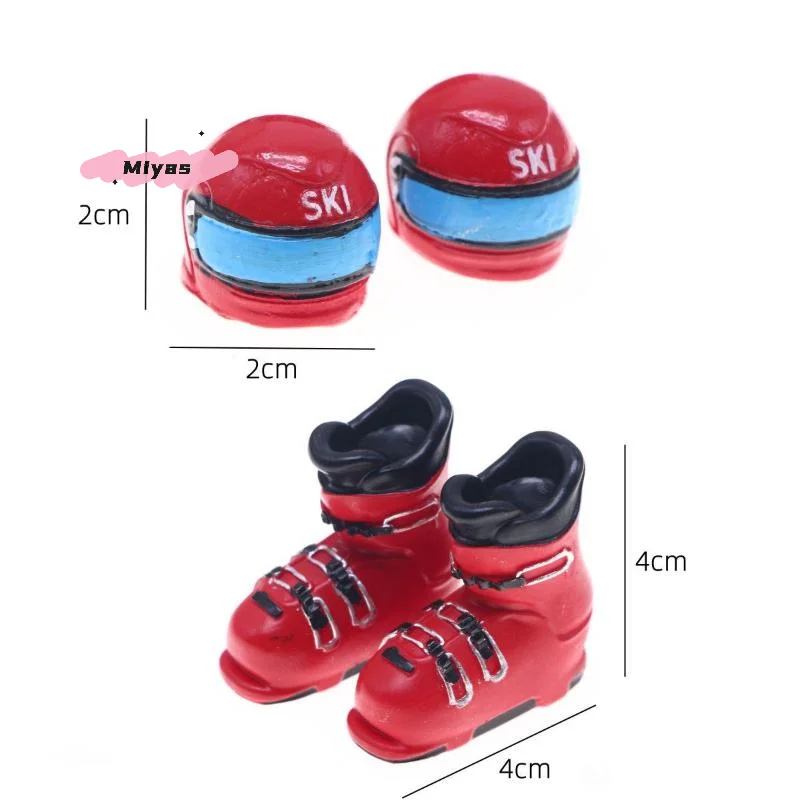 قطعة واحدة من ديكور مشهد التزلج الشتوي المصغر لبيت الدمى 1/12 - قبعات التزلج على الجليد - ملحقات بيت الدمية #6