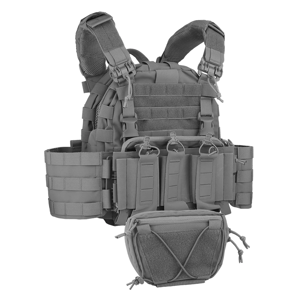 Wosport ARC Tactical Vest Cordura Fabric Tubes Quick Release MOLLE Plate Carrier with Triple Panel Breathable Liner for Airsoft