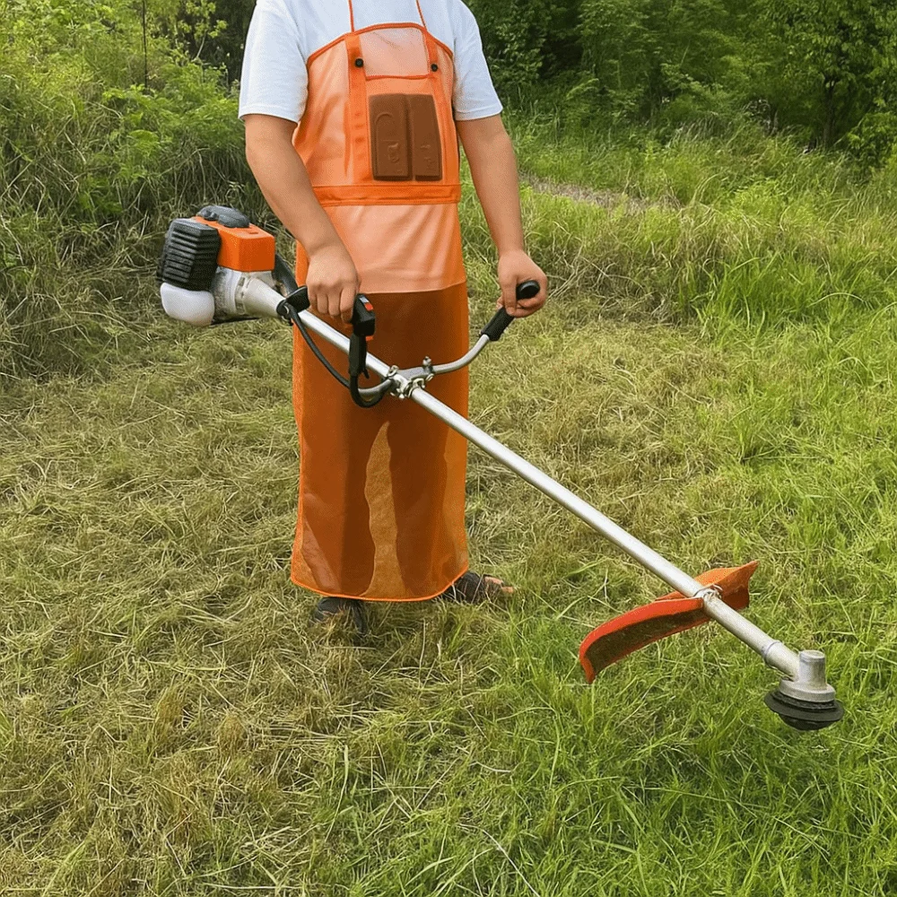 Tablier de tondeuse à gazon en maille avec poches, couverture complète, tablier de jardinage de sécurité, respirant et léger, combinaison de travail de jardin, aménagement paysager