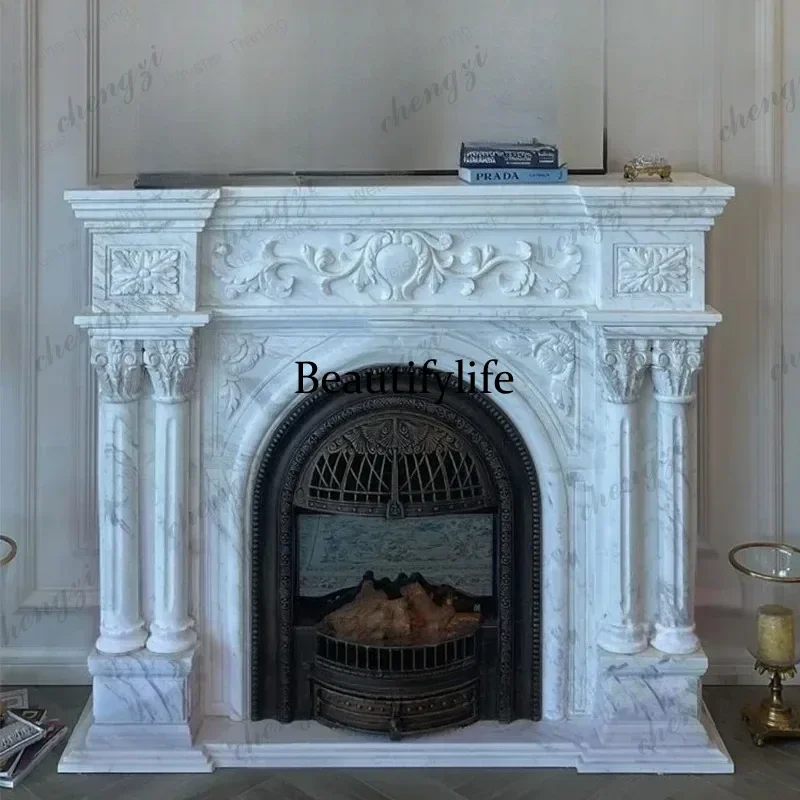 Y136 marble fireplace stone carving fireplace marble fireplace living room decorative cabinet