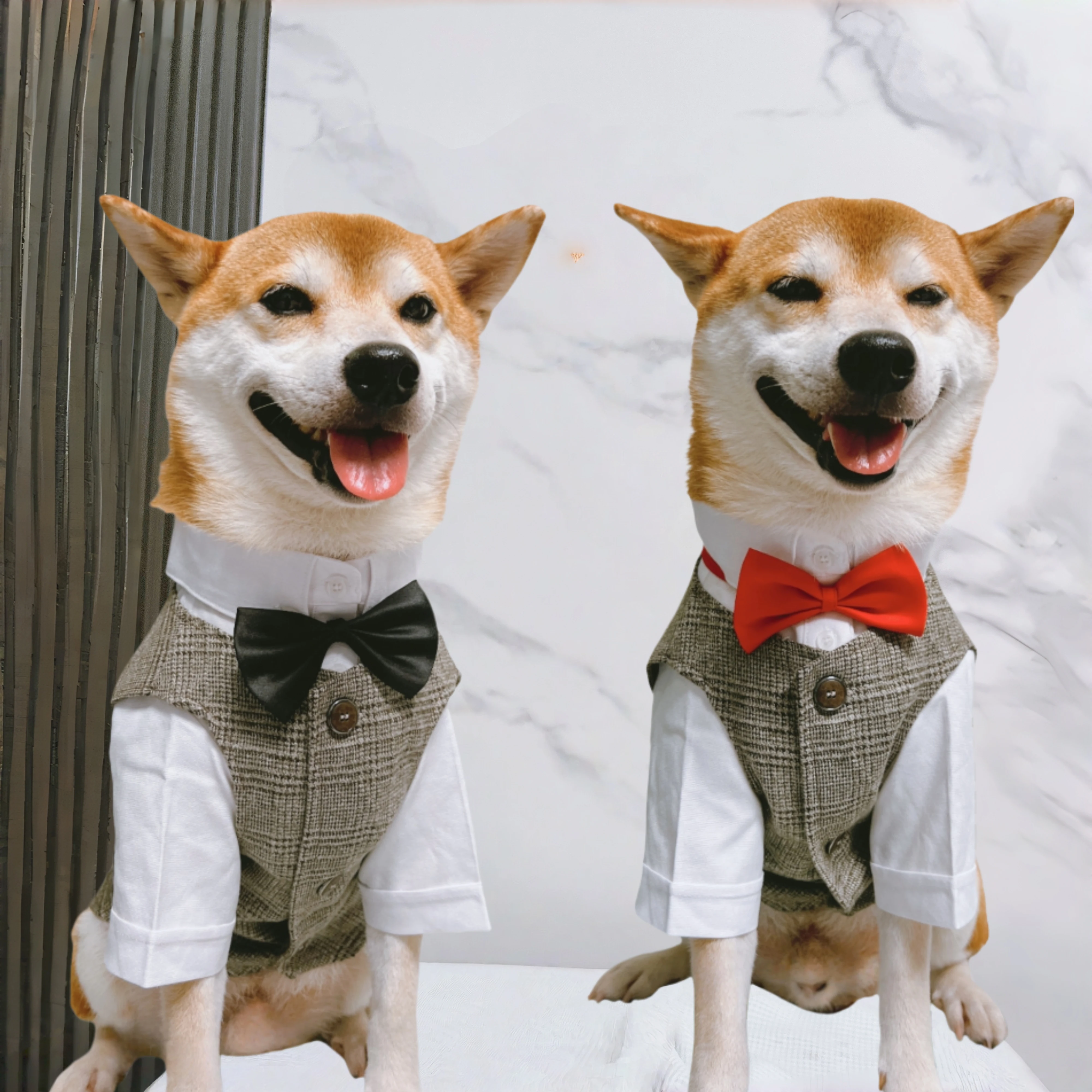 

Pet Dog clothes Tuxedo Suit Adjustable Bow Tie Wedding Costume,Formal Pet Attire for Puppy Prince Party, Pet Set garment for dog