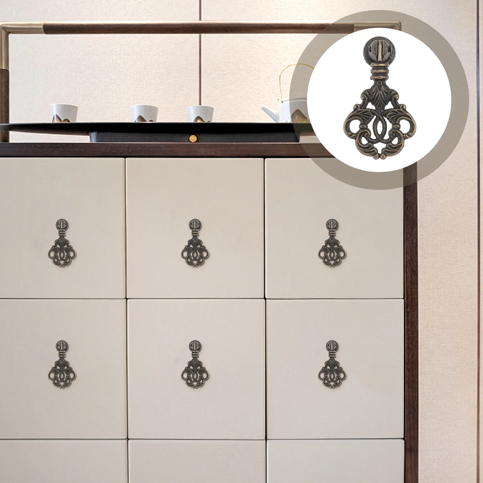 

6pcs Retro Handle European Style Decorative Furniture Handle For Drawer Wine Cabinet Shoe Cabinet Home Decor Accessory