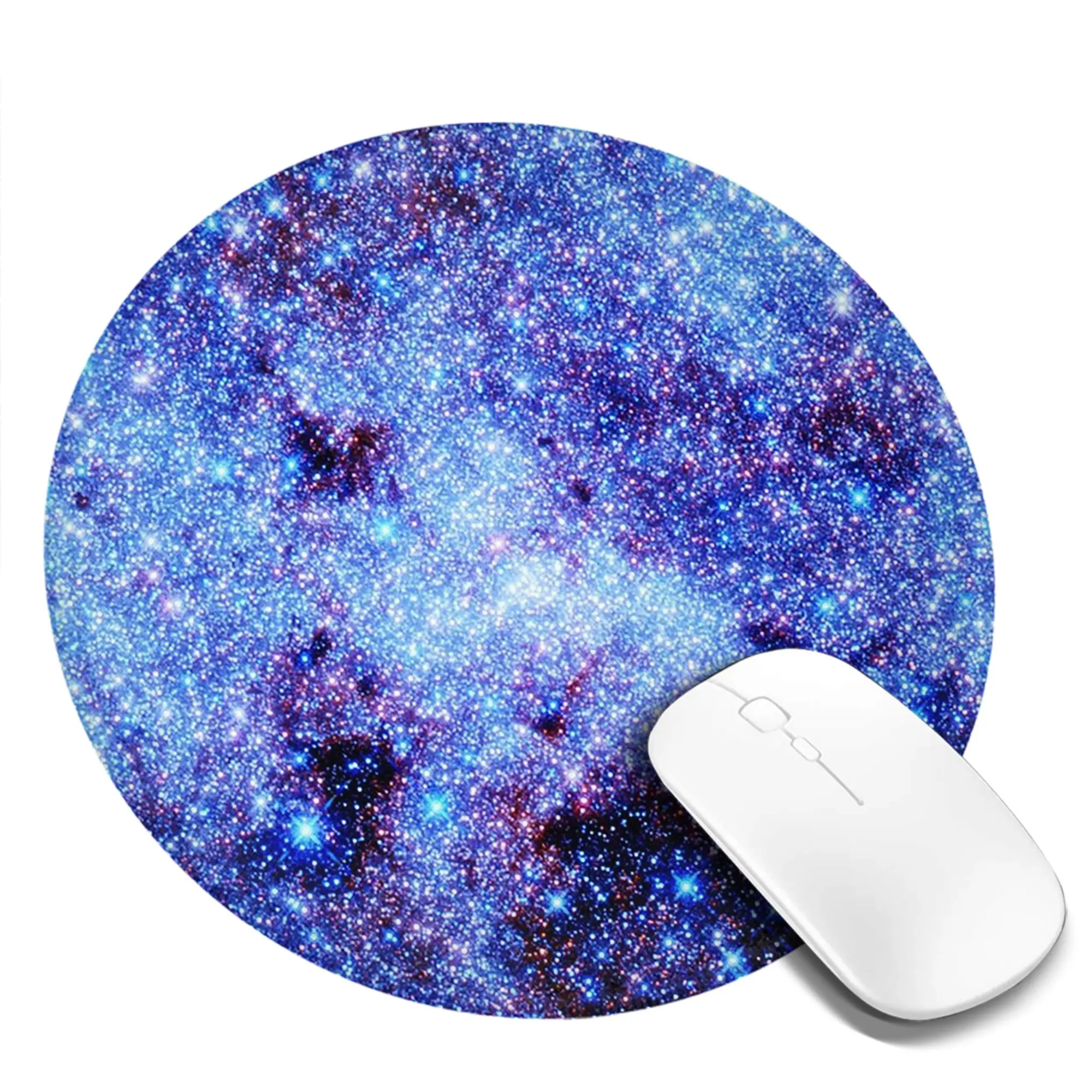Galaxy Sparkle Stars Periwinkle Blue Mouse Pad Computer Keyboard Mouse Mat Gamer Laptop Desk Mat Office Accessories Table Mats