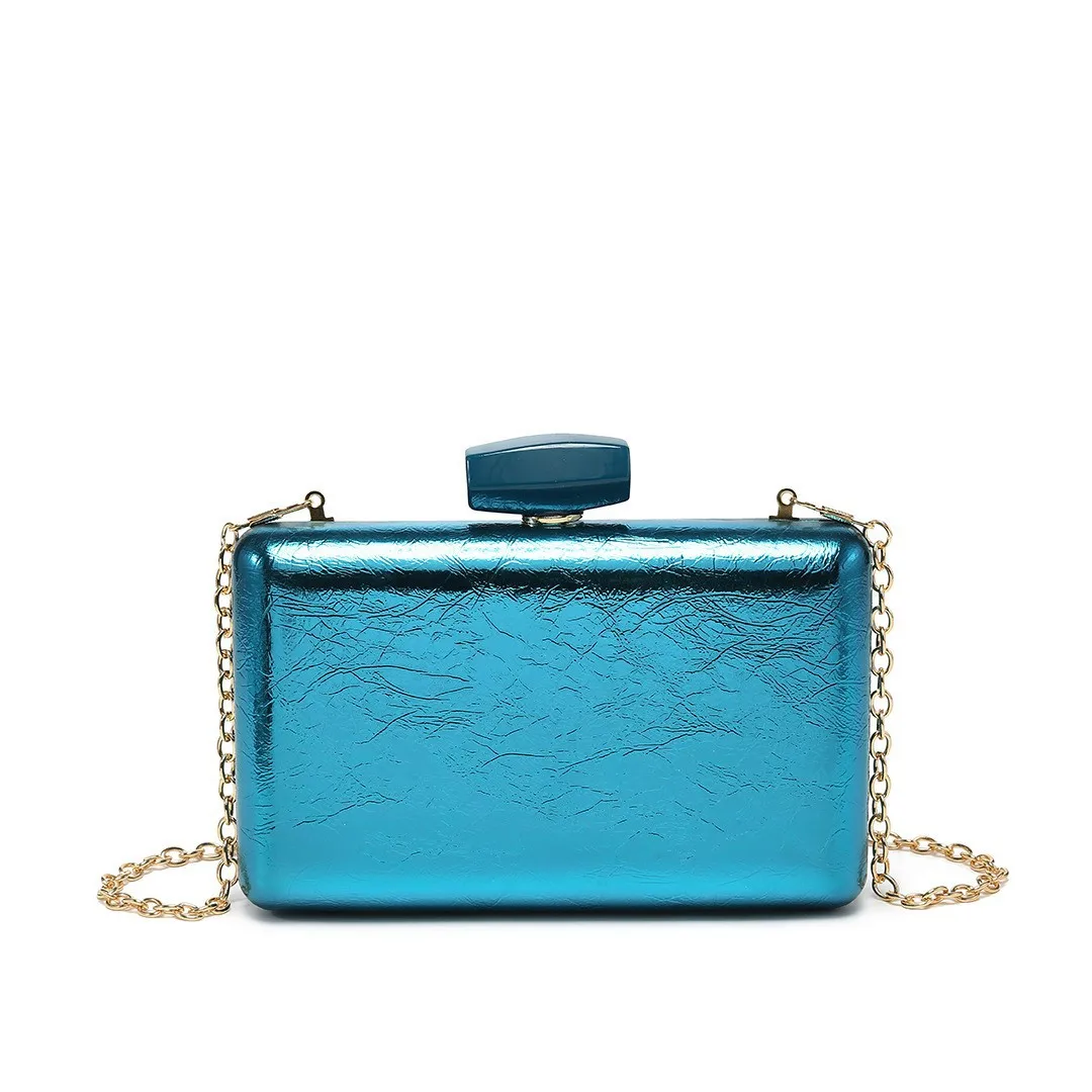 Fine Flash PU Material Box Bag, Holding Nightclub Party Princess Bag Dinner Bag