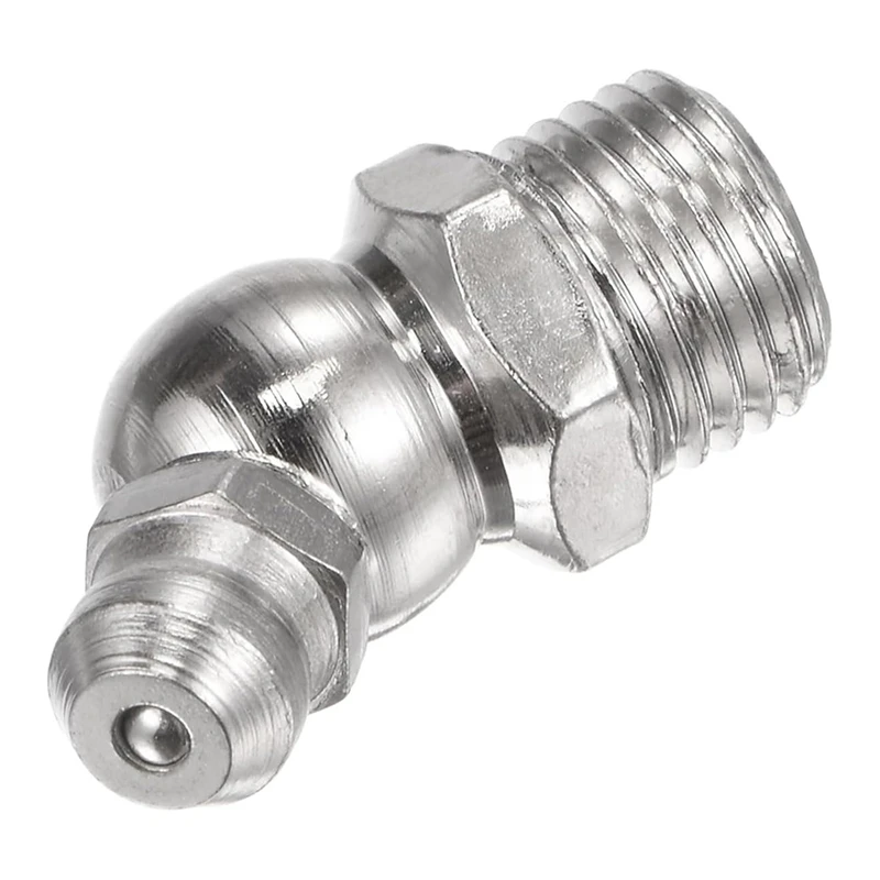 Nickel Plated Iron 45 Degree Grease Fitting M10 X 1Mm Thread Hydraulic Grease Fittings,40