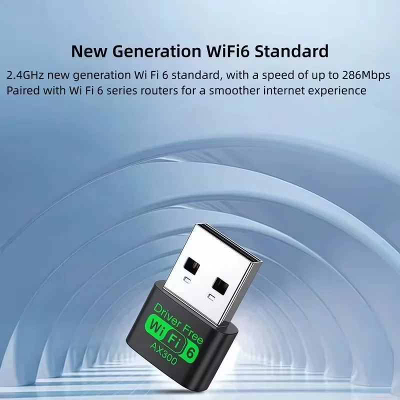 Wifi6 AX300 Wireless Adapter dual-band 2.4G Windows WIN 7/Win 10/11,high-speed,