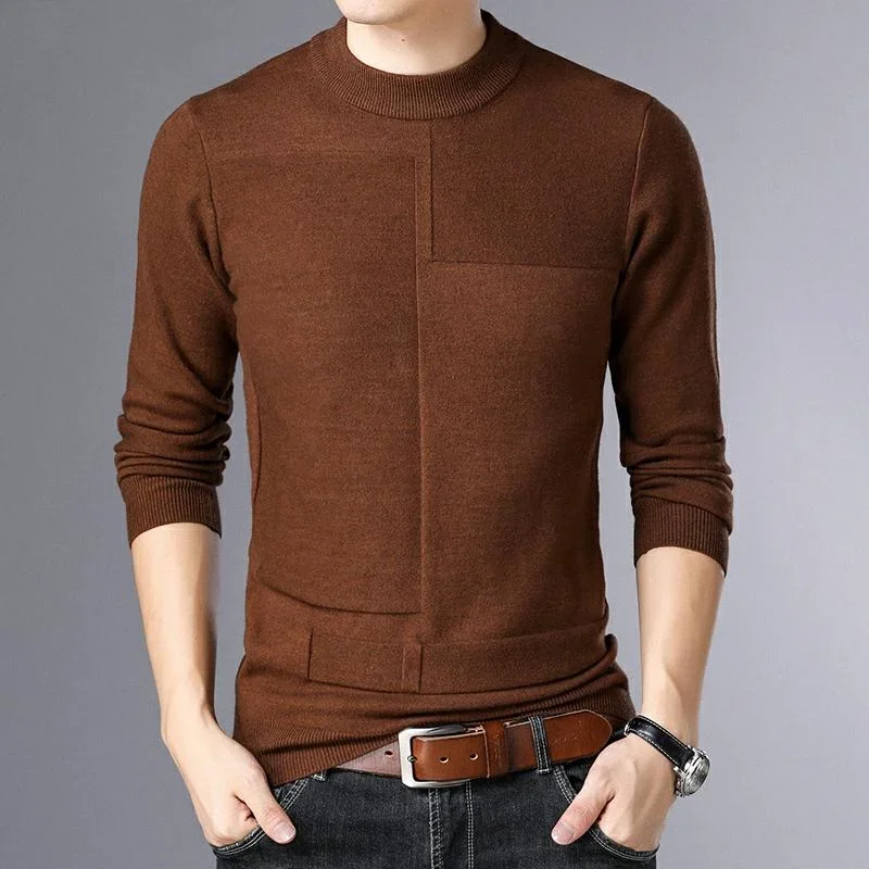 

Top Quality New Brand Knit Pullover Crew Neck Sweater Autum Winter Solid Color Simple Casual Men Jumper Fashion Clothing 2023