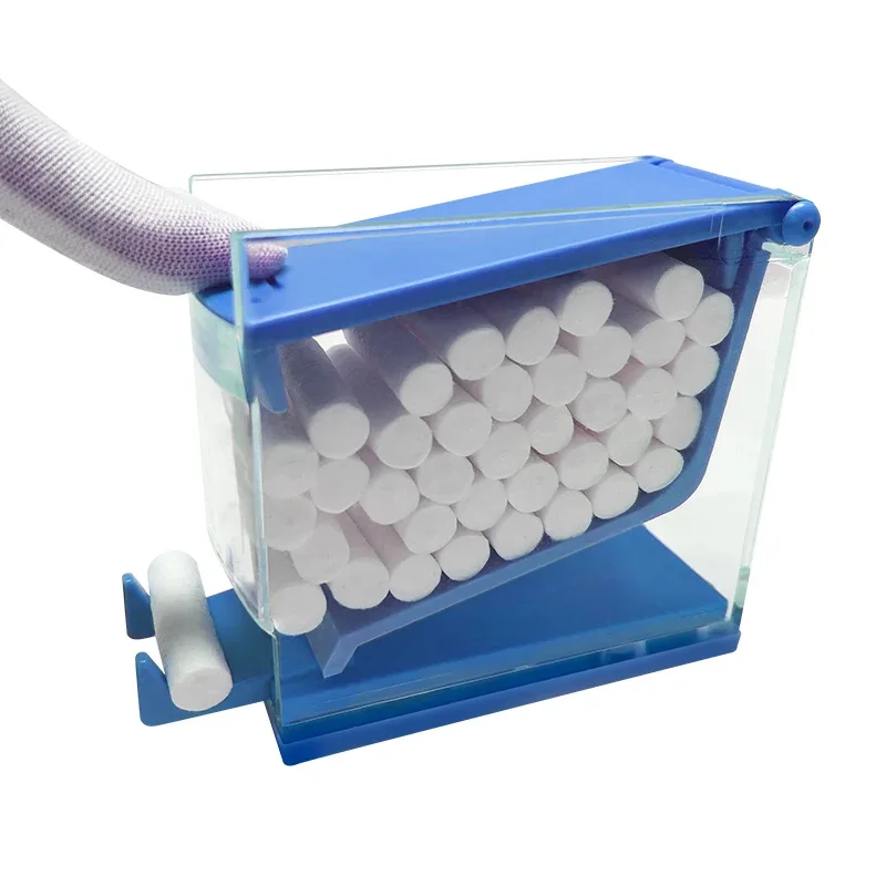 Dental cotton roll dispenser, household cotton roll storage box, anti-slip base, suitable for dental laboratory, push design