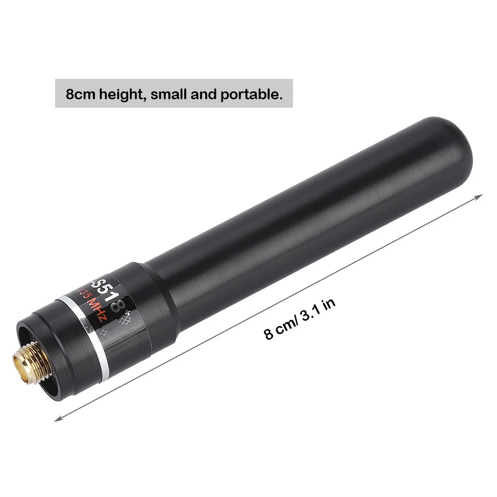 Imagem -04 - Alto Ganho Hh-s518 Mais uv 145 435mhz Antena de Banda Dupla Sma-f Antena de Mão Curta para Baofeng Uv5r Rádio em Dois Sentidos Retevis Sma-fêmea