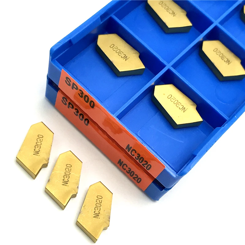 Imagem -02 - Grooving Cutting Tool Turning Insert Carbide Inserts Lathe Cutting Tool Sp200 Sp300 Sp400 Pc9030 Nc3020 Nc303 Alta Qualidade