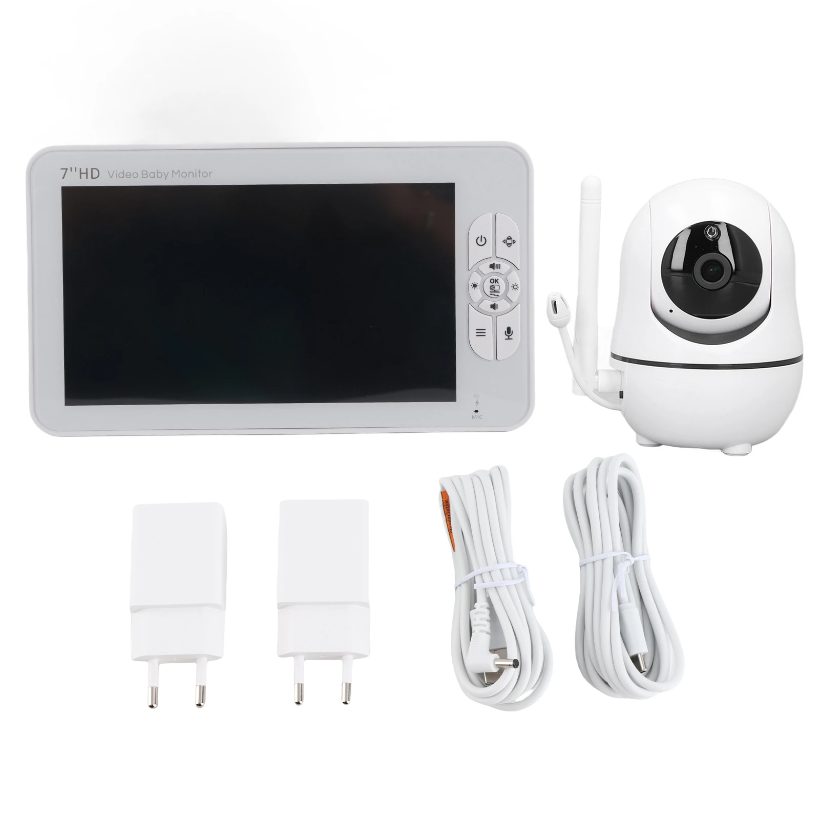 7 In Baby Monitor HD Screen Video 960ft Long Range Two Way Audio Temp Detection Pan Tilt Home Security Camera