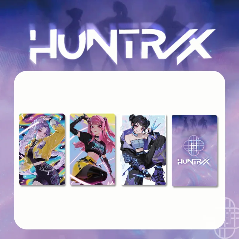 Kpop 악마 사냥꾼 HUNTRIX 3개/세트 HD 포토 카드 양면 인쇄 양면 HD 인쇄 스티커 루미 미라 조이 카드