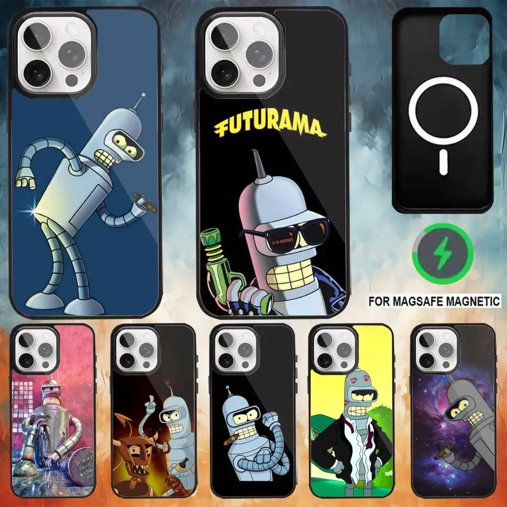 

F-Futurama Anime B-Bender Phone Case For iPhone17,16,15,14,13,12,11 Plus,Pro Max Magnetic Magsafe Wireless Charging