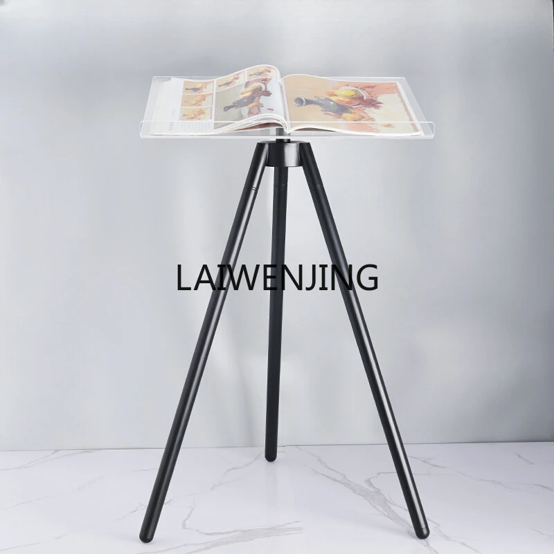 MJY light luxury metal acrylic floor tripod large book album display reading stand