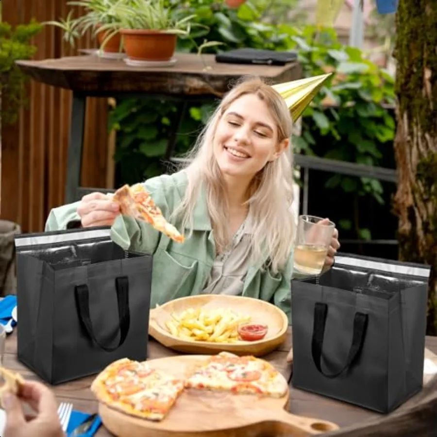 20 Pack Insulated Take Away Bags Small Insulated Cooler Bag Grocery Bags Insulated Grocery Bag for HotCold Food Food Delivery 9