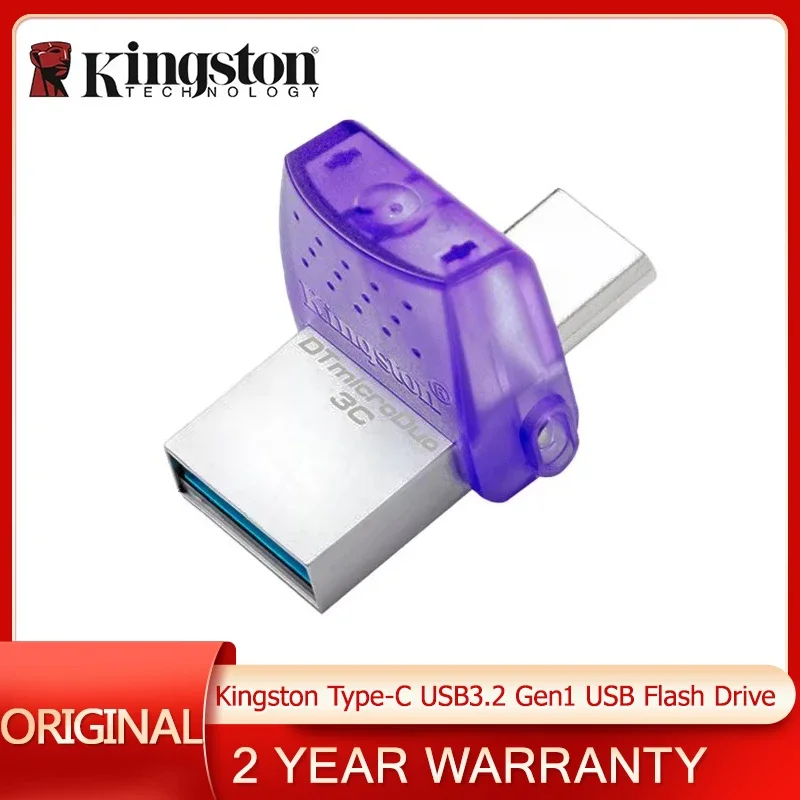 USB-флеш-накопитель Kingston Type-C USB3.2 Gen1, 256 ГБ, 128 ГБ, 64 ГБ DTDUO3CG3, высокоскоростной флэш-накопитель до 200 Мбит/с для телефона и компьютера