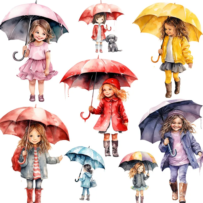 Umbrella Girl Stickers Crafts And Scrapbooking stickers kids toys book Decorative sticker DIY Stationery