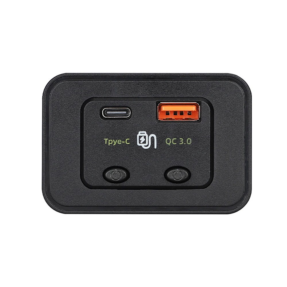 48w Type-C Car Charger With Cable Usb Port Boat Panel Mount Plug Dual Power Socket QC3.0 Fast Charger Adapter With Switch Unlock